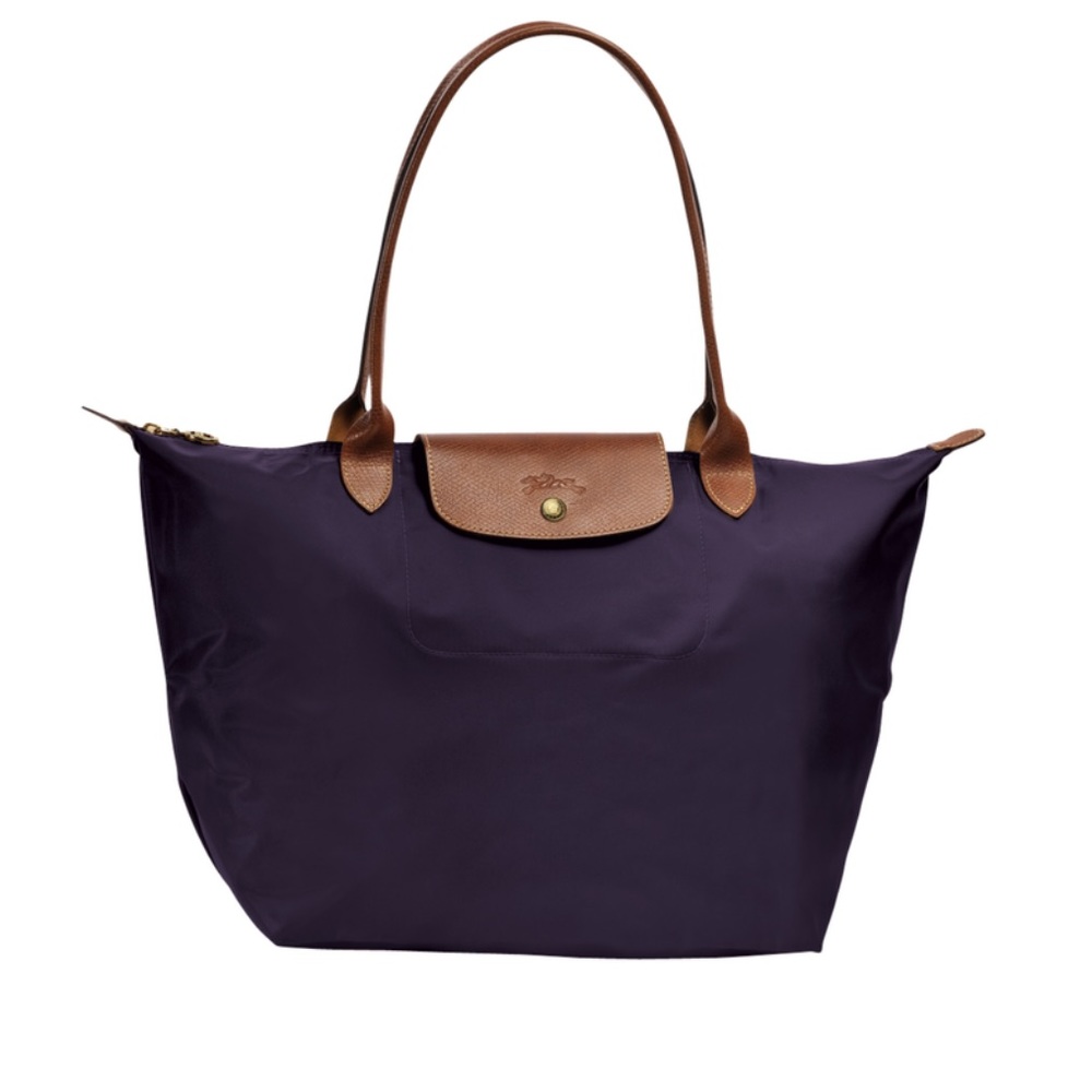Longchamp Le Pliage large shoulder bag. Bilberry.